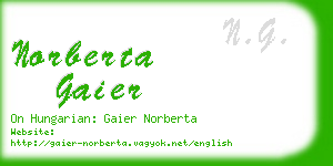 norberta gaier business card